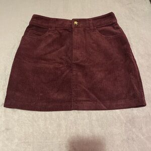 Burgundy Mini Skirt